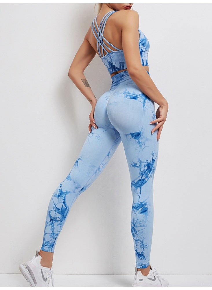 general 2026 Dyeing and Printing Elastic Yoga Clothing for Fitness and Running Set of Knitted Long Pants for Women with Elastic and Quick-Drying Properties - Image 5